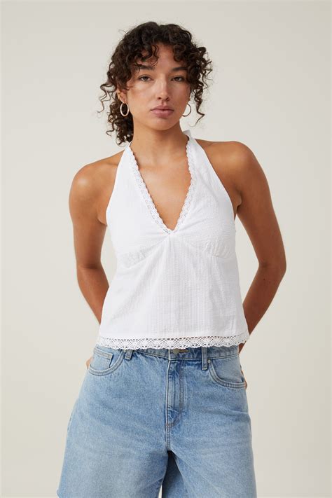 Lace Trim Halter Top 